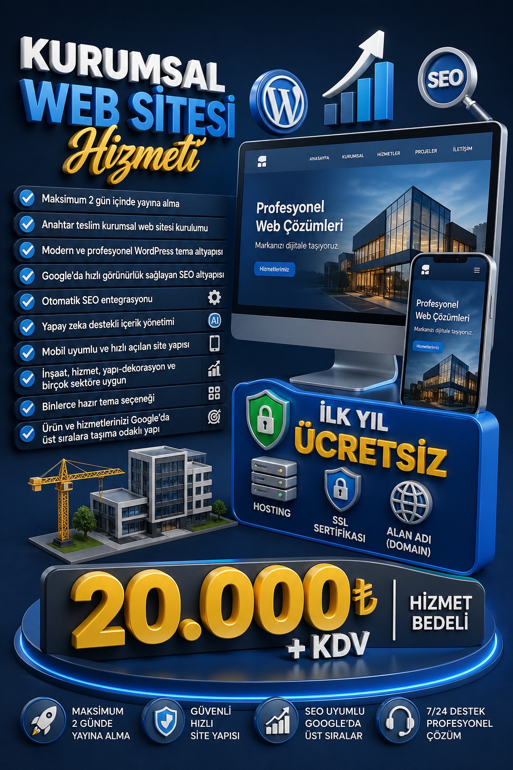 Profesyonel Kurumsal Web Sitesi Kurulumu (SEO Uyumlu – Anahtar Teslim)