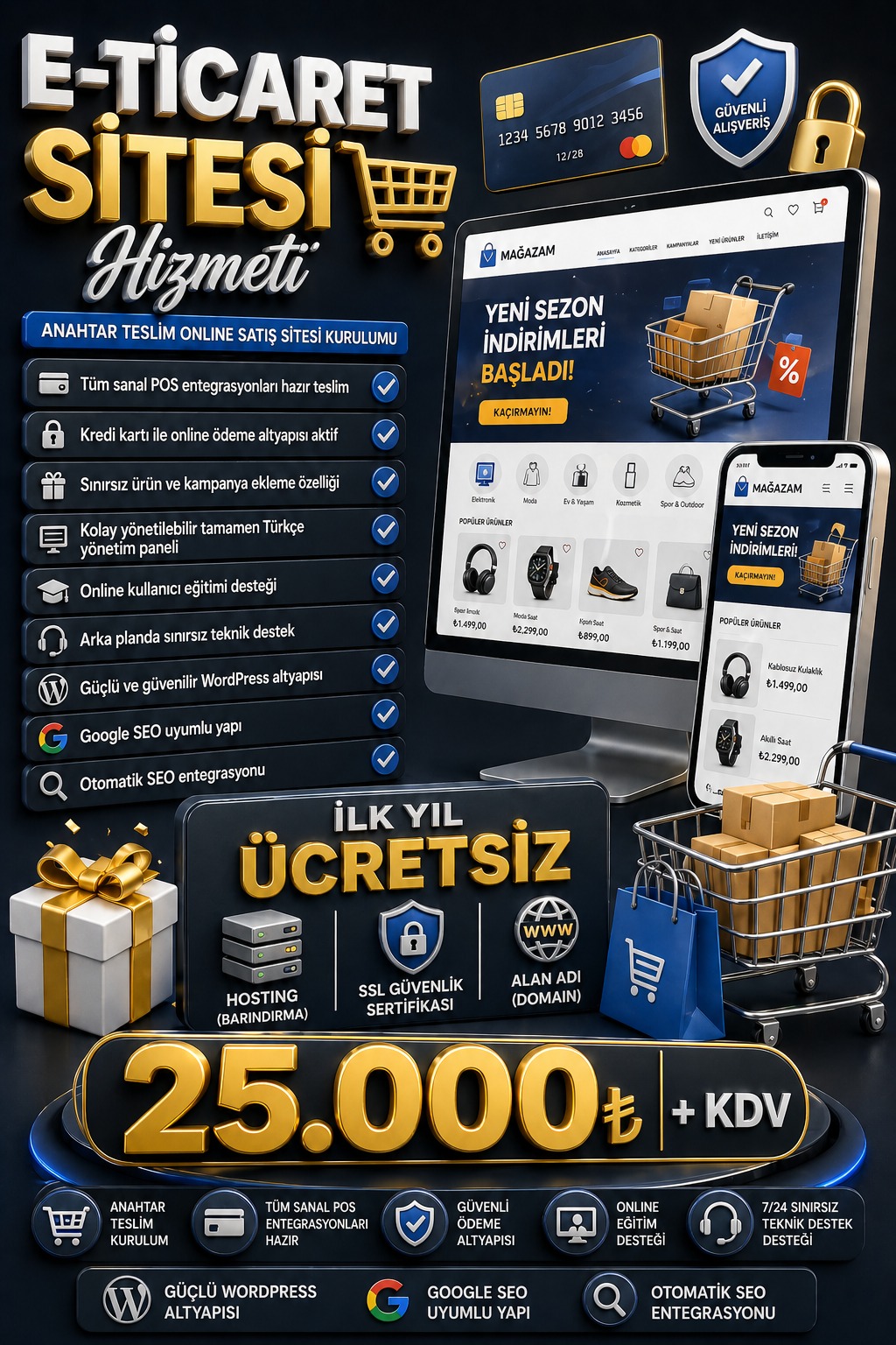 E-Ticaret Sitesi Kurulumu (Online Satışa Hazır – Tüm Entegrasyonlar Dahil)